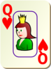 Bordered Queen Of Hearts Clip Art